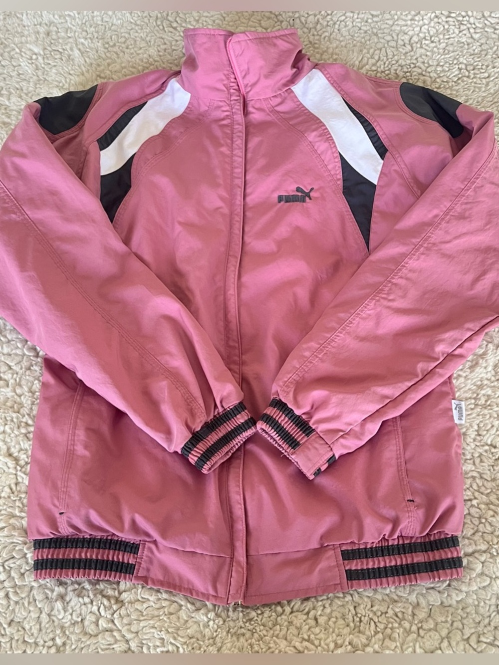 Puma Rose Pink Track Jacket with Black & White Panels